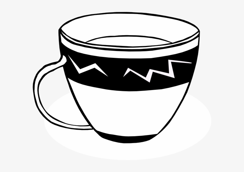 Teacup Clipart Large - Tea Cup Black And White, transparent png