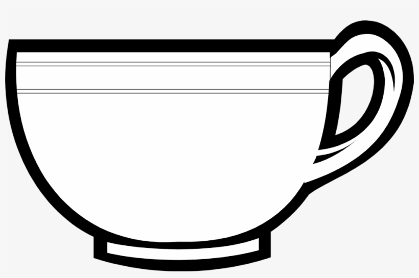 Drawn Teacup Black And White - Clip Art Black And White Cup, transparent png