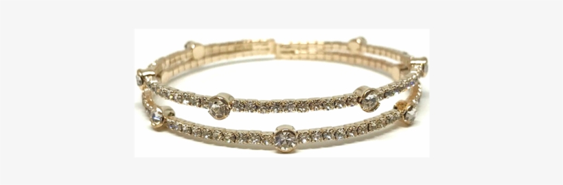 Double Crystal Gold Bracelet - Bracelet, transparent png