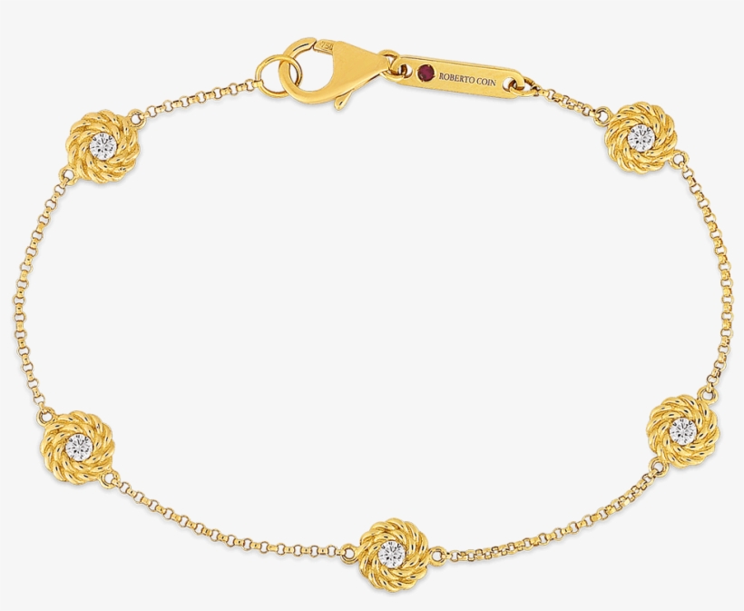 Roberto Coin 18k Yellow Gold Bracelet With Diamond - Bracelet, transparent png