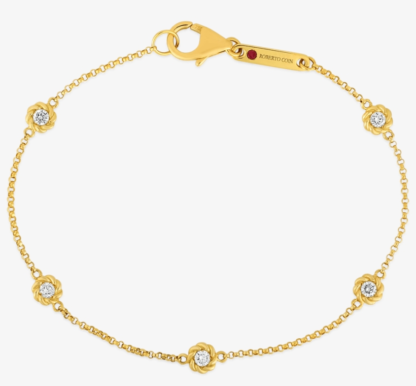 Roberto Coin 18k Yellow Gold Bracelet With Alternating - Body Jewelry, transparent png