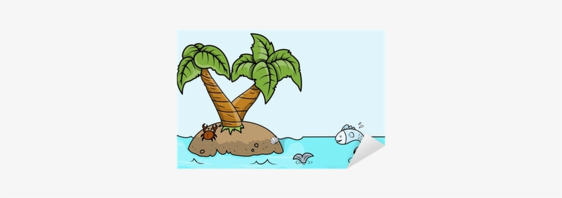 Cartoon Island In Sea - Illustration, transparent png