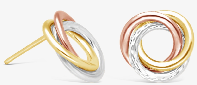 Tri Colour Gold Stud Earrings Nwj Png Tri Color Amber - Earrings, transparent png