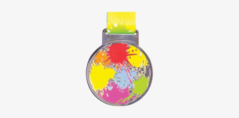 Colour Splash - Colour Run Plastic Medal And Ribbon, transparent png