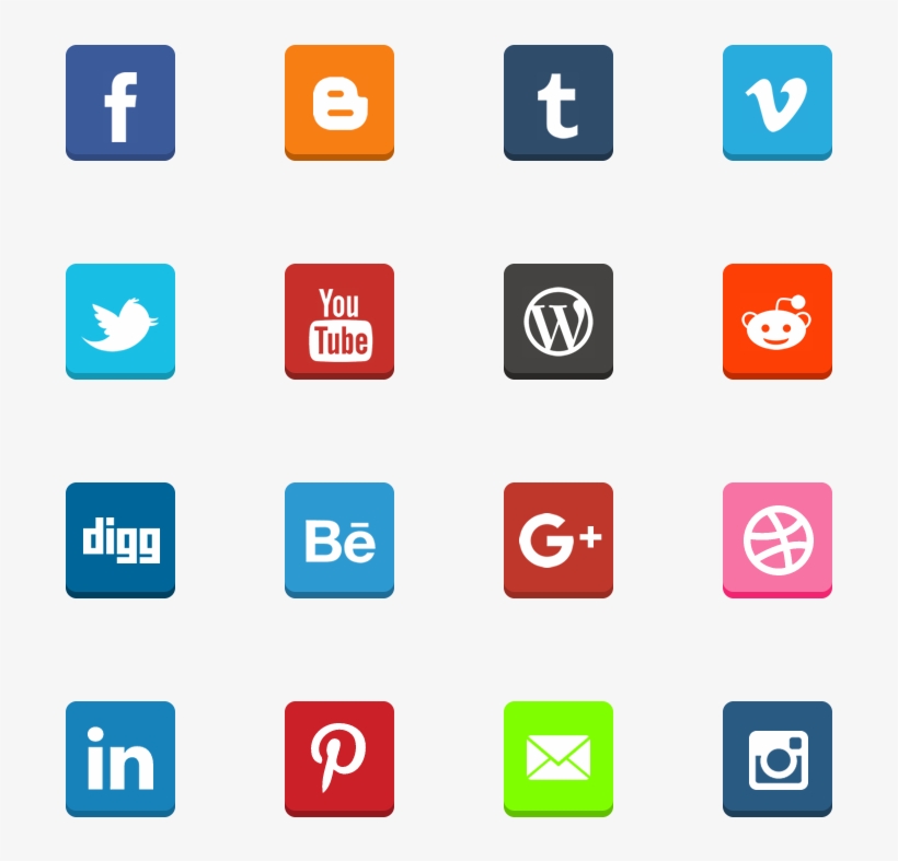 Free Flat 3d Social Buttons - Youtube, transparent png