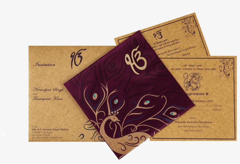 Punjabi Indian Wedding Invitation Cards - Punjabi Wedding Card Designs, transparent png