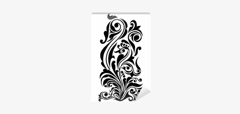 Swirl, Patterns, Flowers Design-vector Wall Mural • - Motifs Design, transparent png