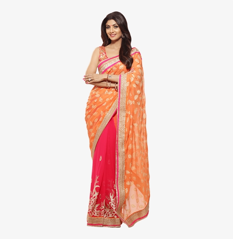 Shilpa Shetty Kundra Designer Sarees On Homeshop18 - Rajasthani Mirror Work Sarees, transparent png
