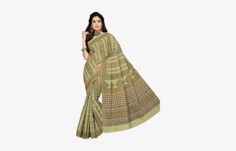 Womens Printed Cotton Saree - Cotton Saree For Women, transparent png