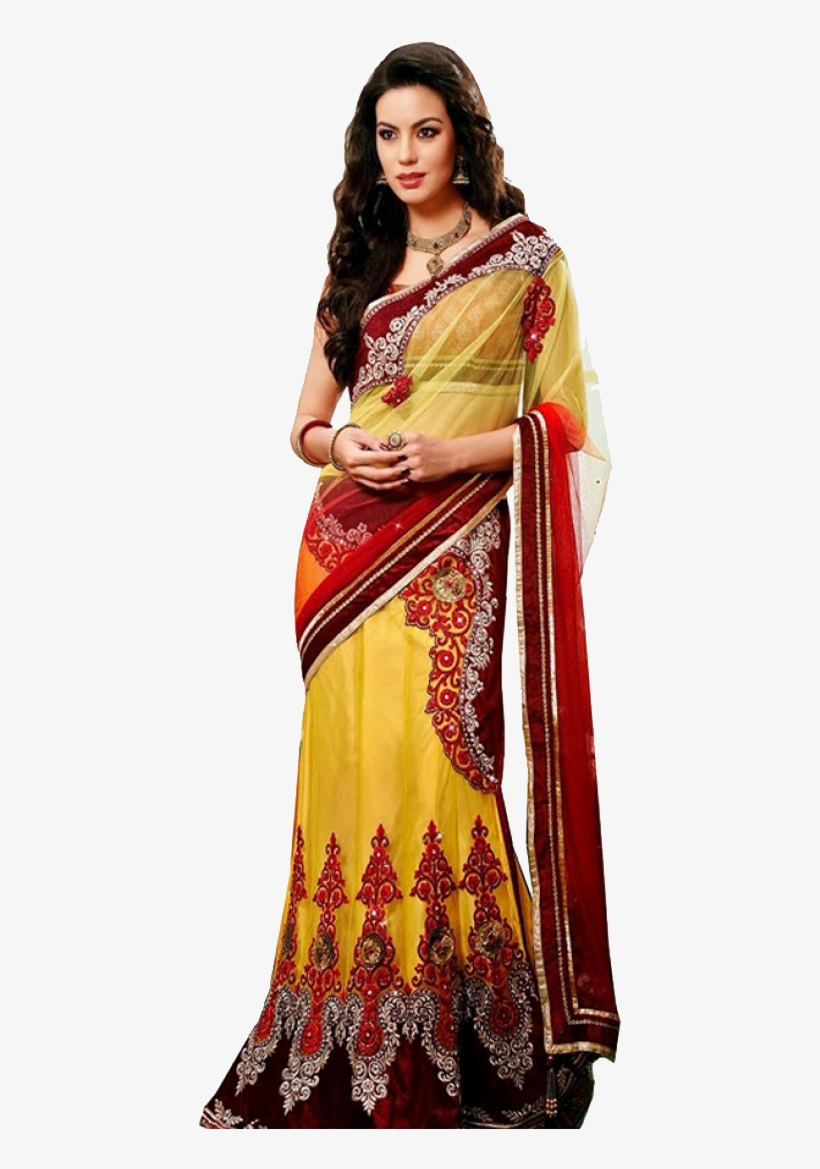 Maroon Yellow Lehenga, transparent png
