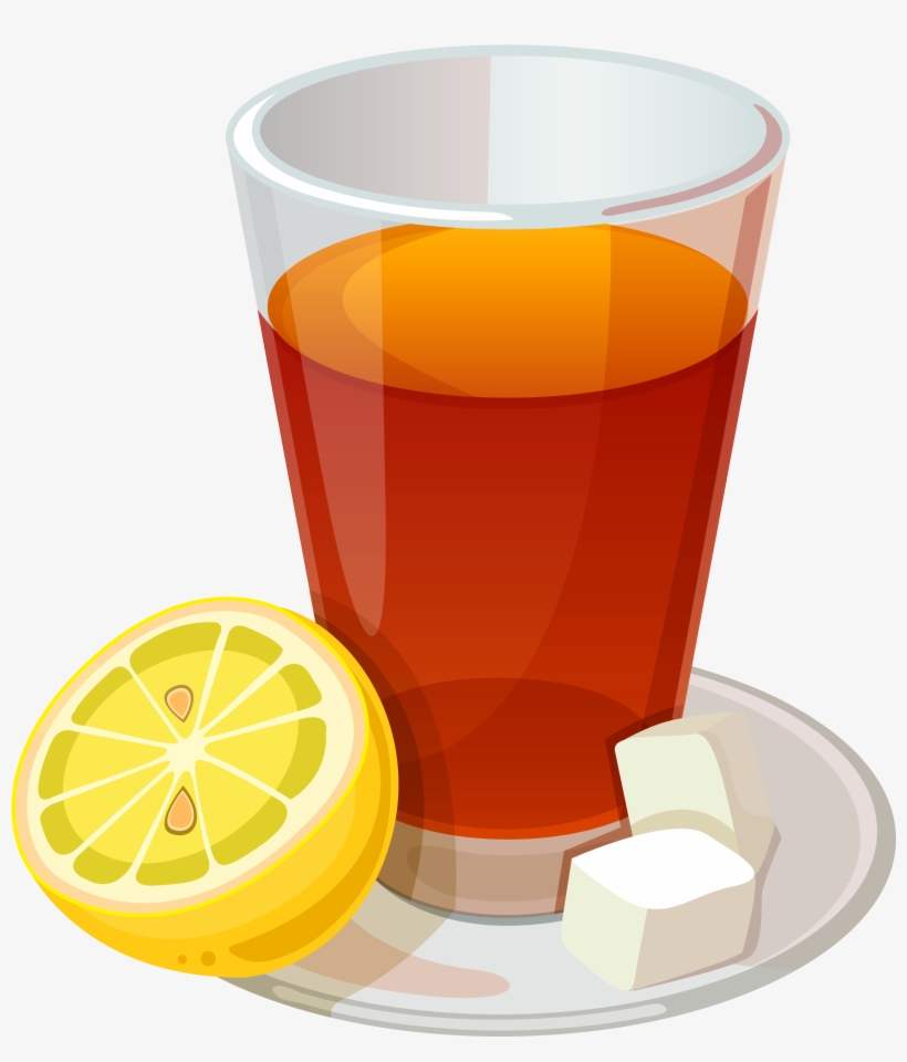 Lemon Tea Vector Png, transparent png