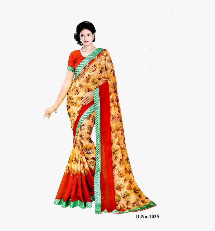Synthetic Printed Fashion Saree With Blouse Piece - Blouse, transparent png