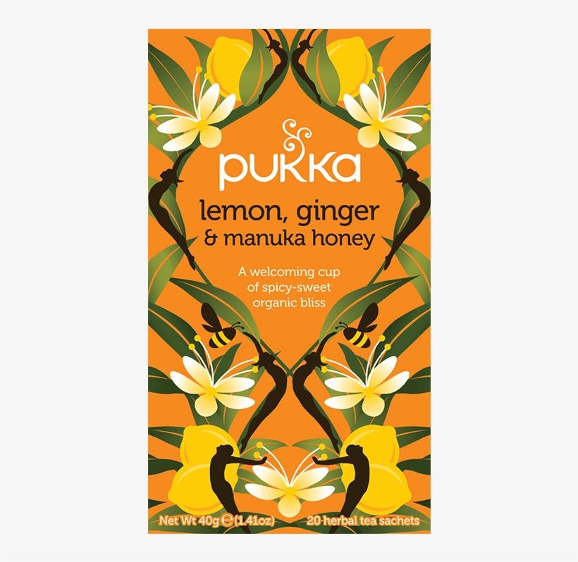 Pukka Lemon Ginger And Manuka Honey Tea Flat - Pukka Herbs Lemon, Ginger & Manuka Honey Tea Bags, transparent png