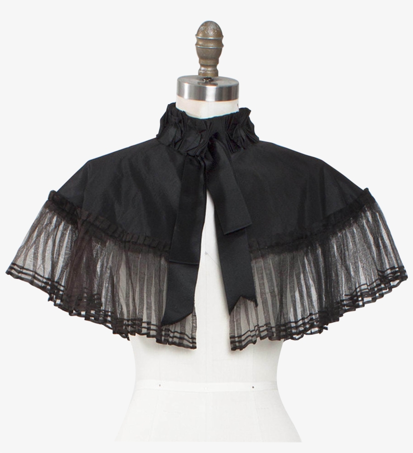 Victorian Silk Taffeta Capelet With Ribbonwork Collar - Ruffle, transparent png