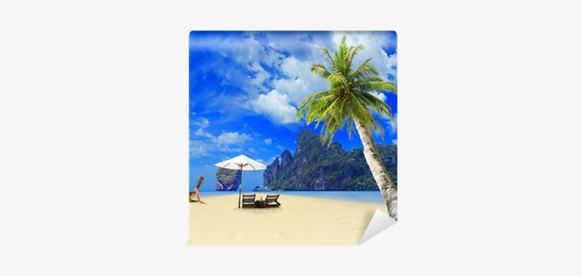 Tropical Beach With Coconut Tree Wall Mural • Pixers® - Xufeng Brand Comfortable Packing Cube 8 Set | Travel, transparent png