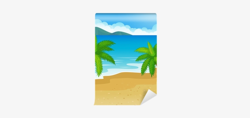Beach Background With Coconut Tree Wall Mural • Pixers® - Beach, transparent png