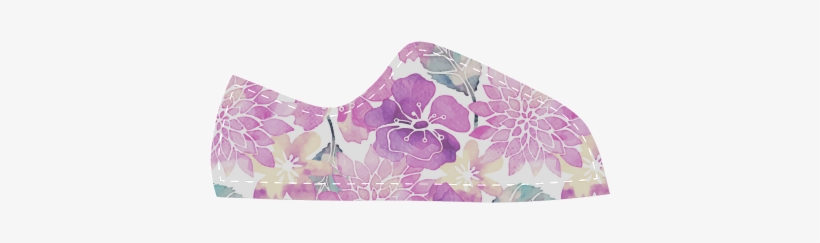 Watercolor Flower Pattern Canvas Kid's Shoes - Lampshade, transparent png
