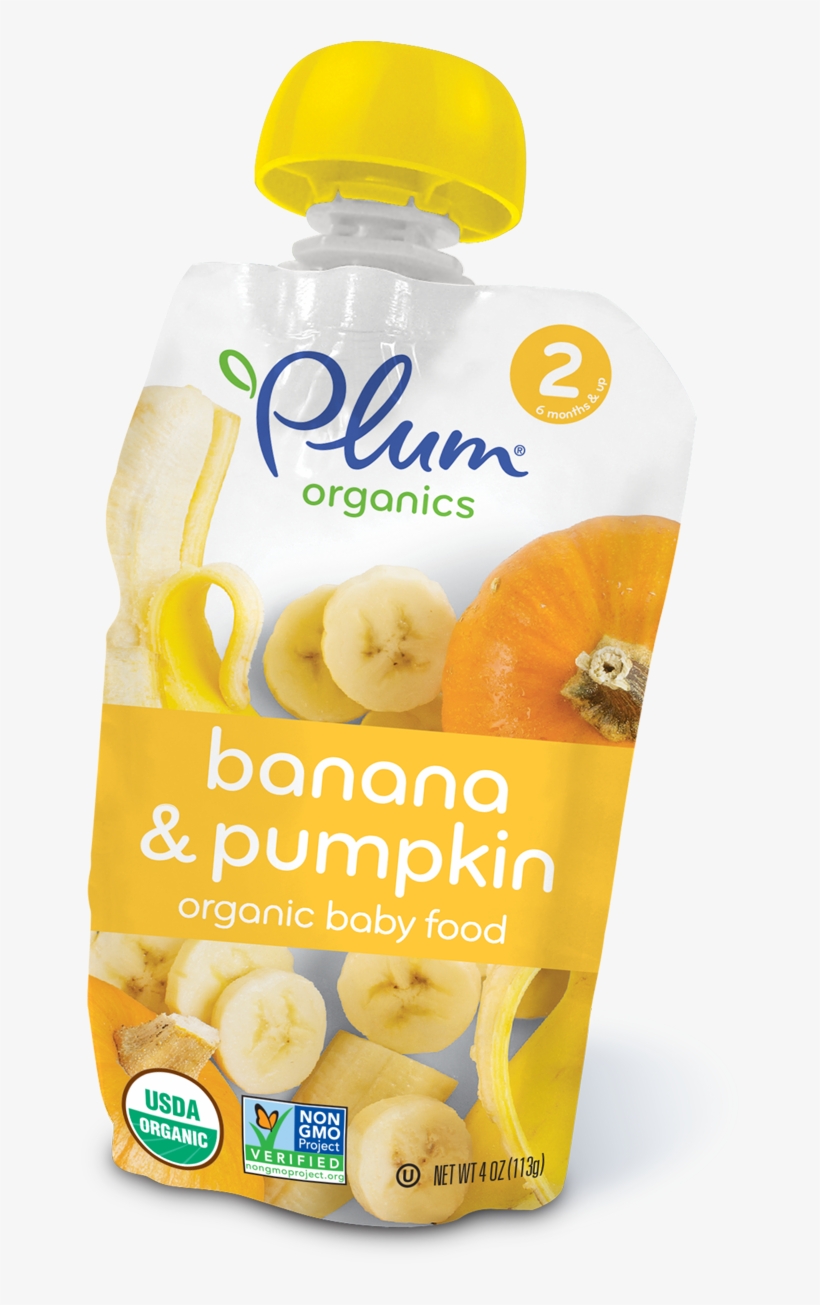 Plum Organics Stage 2 Purees - Pumpkin & Banana, transparent png
