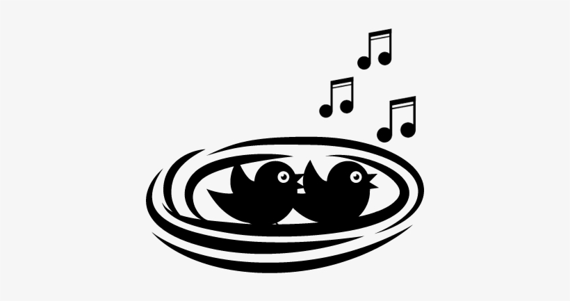 Baby Birds Singing In A Nest Vector - Birds In Nest Icons, transparent png