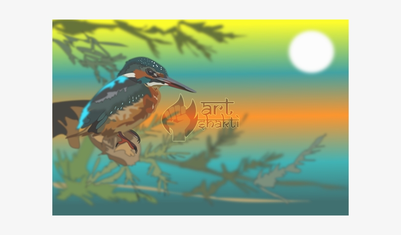 Woodpecker Perched On Tree Yellow Blue Orange Sun - Coraciiformes, transparent png