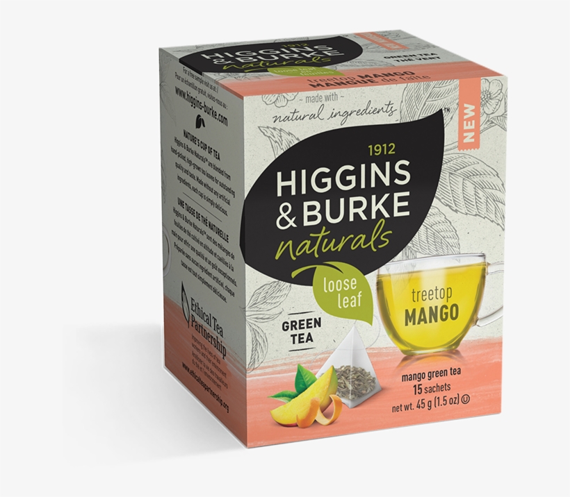 Higgins & Burke Treetop Mango Loose Leaf Pyramid Tea - Higgins & Burke Honey Lemon Herbal Tea, transparent png