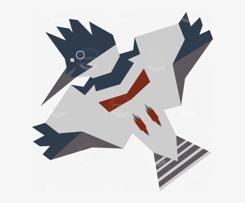 Belted Kingfisher Female - Origami, transparent png
