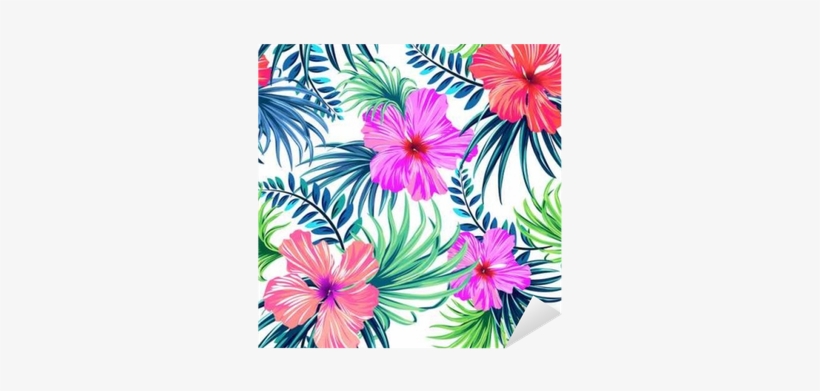 Seamless Tropical Floral Pattern - Vipsk Colorful Flowers Tapestry Wall Hanging Artistic, transparent png