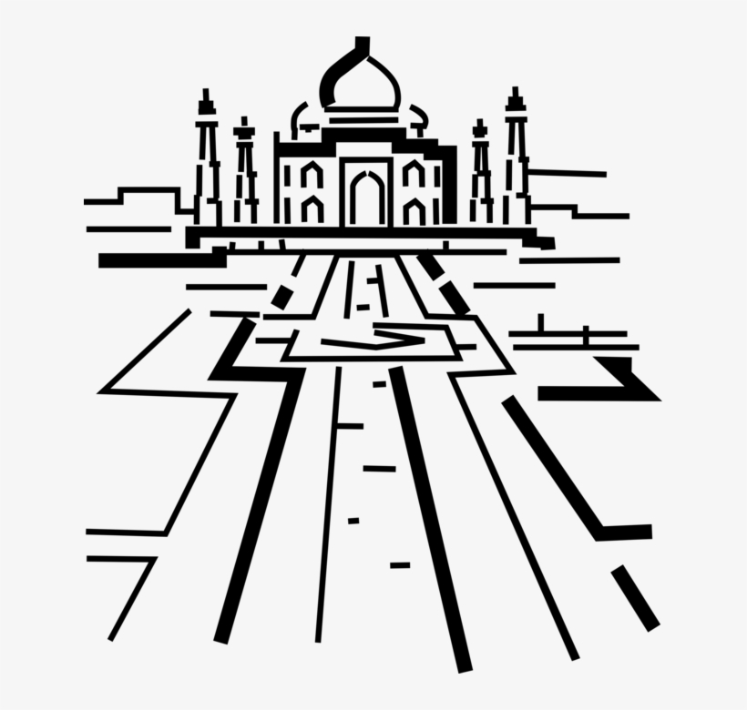 Banner Download India Vector Line - Taj Mahal, transparent png