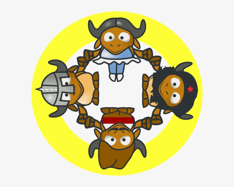 Free Vector Gnu Circle Clip Art - Cows Holding Hands, transparent png