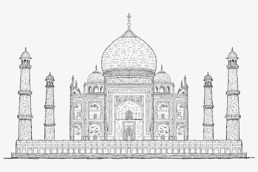 Taj Mahal Tourist Attraction - Unruled Composition Book : Notebook College Ruled :, transparent png