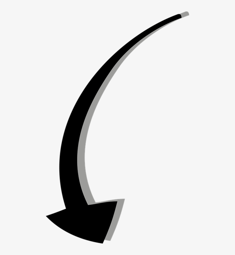 Curved Arrow Pointing Direction 500*811 Transprent - Flèche De Direction, transparent png
