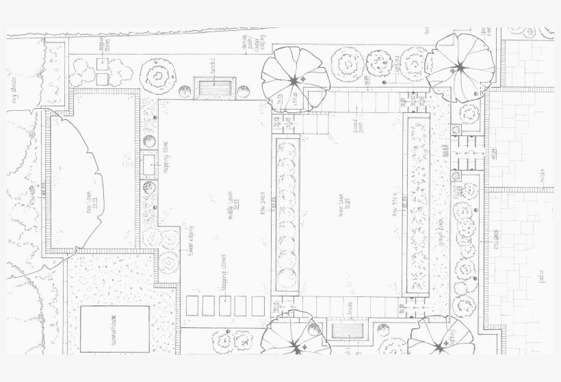 Garden Design Plan For Website Background - Technical Drawing, transparent png