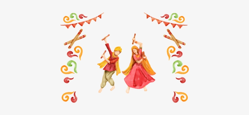 Navratri Wishes, Greetings Images - Navratri Dandiya Images Png, transparent png