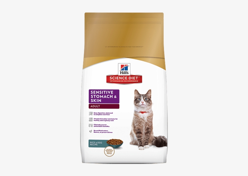 Sensitive Stomach And Skin Rice And Egg Recipe Adult - Science Diet Cat Food Sensitive Stomach And Skin, transparent png
