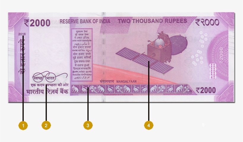 Seven Angular Bleed Lines On Left And Right Side In - 2000 Note In India, transparent png
