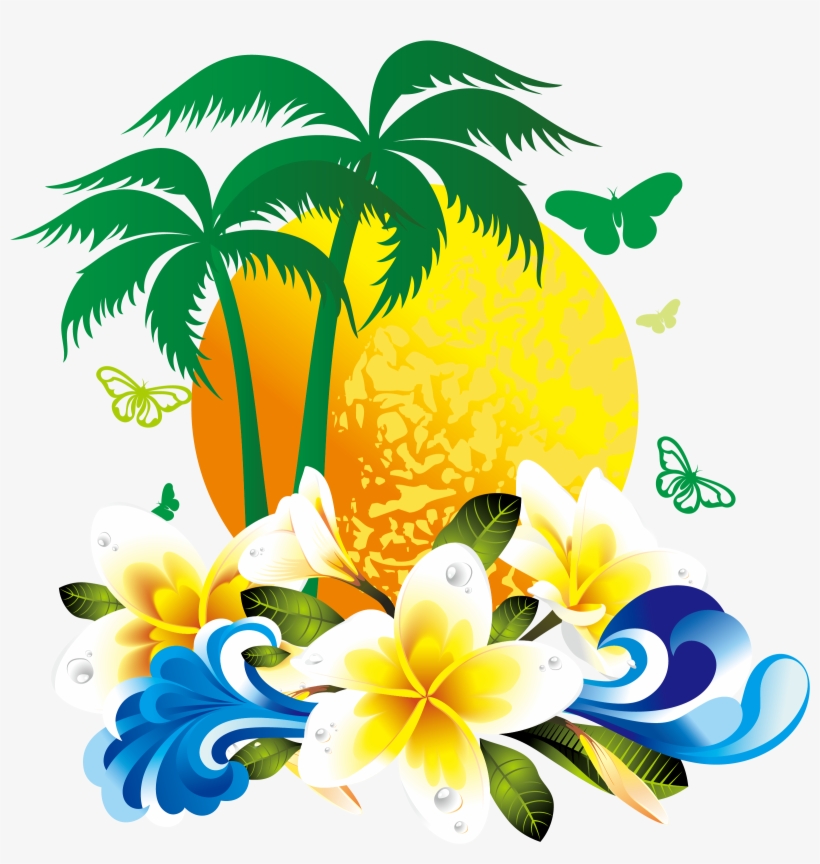 Coconut - Tropical Flwers Transparent, transparent png
