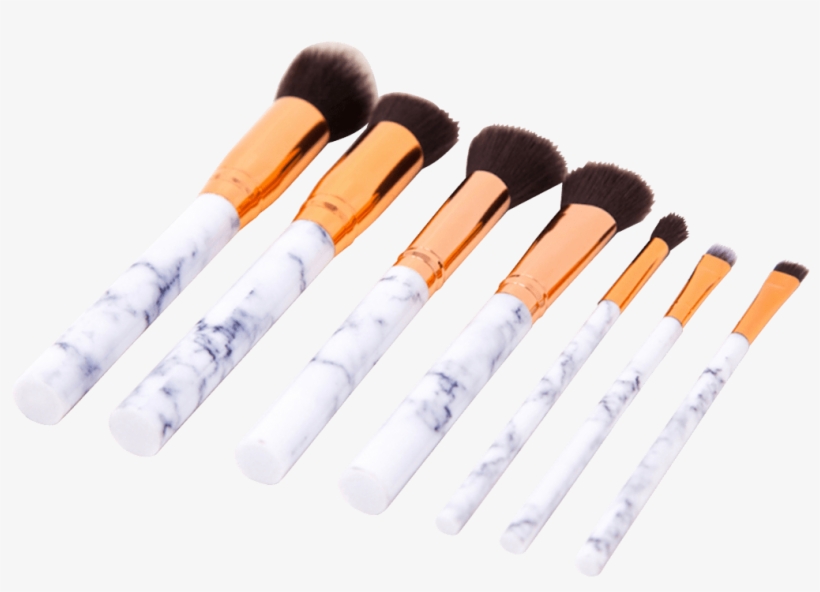 Zoe Ayla 7 Piece Marble Effect Make Up Brush Set With - Paintbrush, transparent png