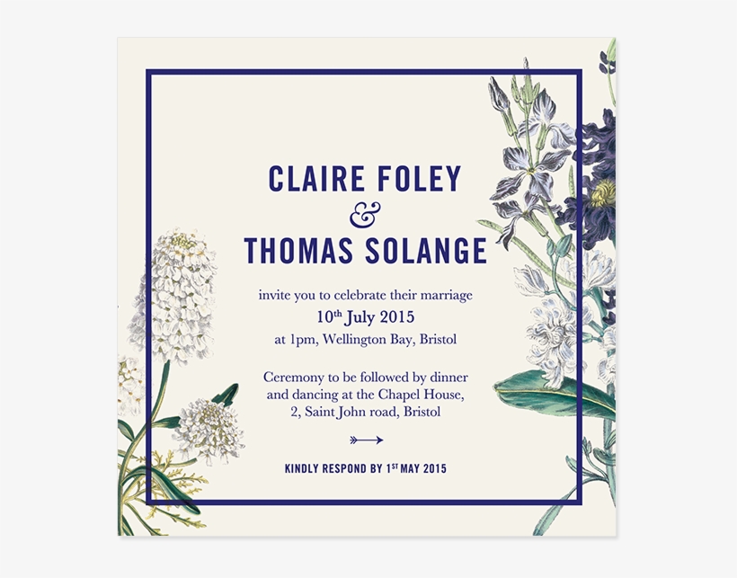 Invitation Jardin Botanique Pepperandjoy Back Uk - Botanical Garden Wedding Invitation, transparent png