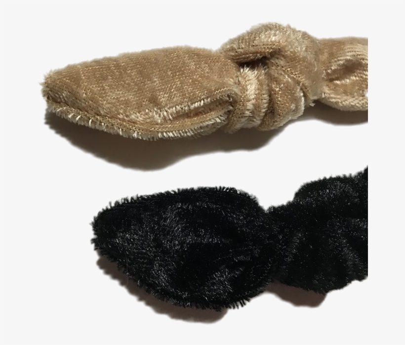 Gold & Noir Crushed Velvet Bow Set - Velvet, transparent png