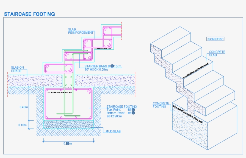 Stairs Concrete Stair Footing Details 967x577 PNG Download PNGkit
