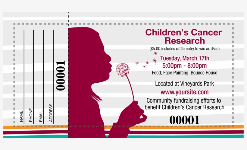Download Transparent Childrens Cancer Raffle Tickets - Graphic Design ...
