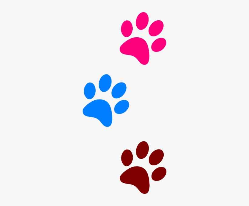 This Free Clipart Png Design Of Paws Red Blue Green, transparent png