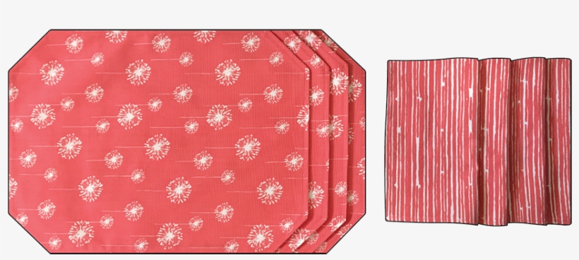 Dandelion Wisp Placemat & Napkin Set, transparent png