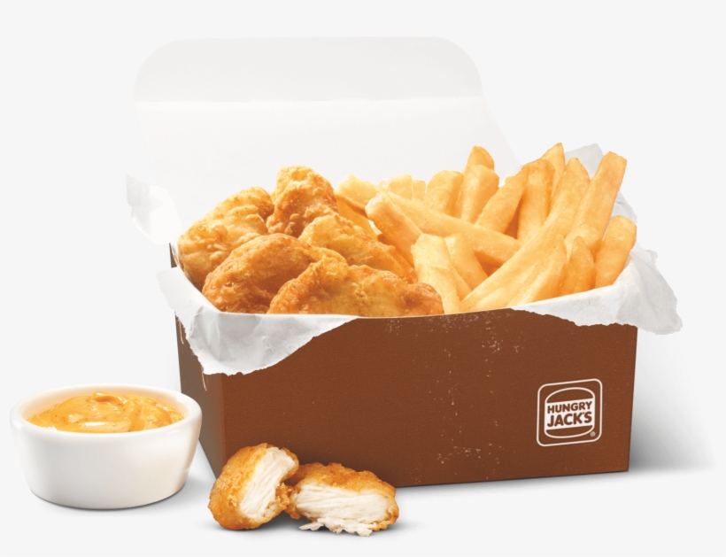 6 Nuggets Chips Snack Box - Hungry Jacks Frozen Fanta, transparent png