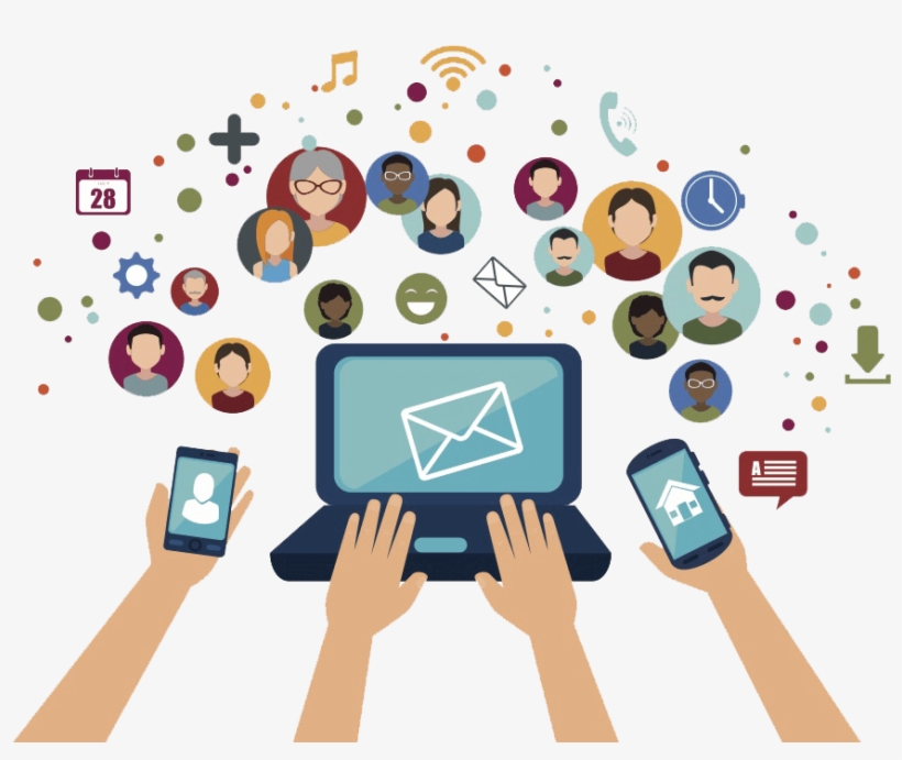 Online Advertising - Sharing Social Media, transparent png