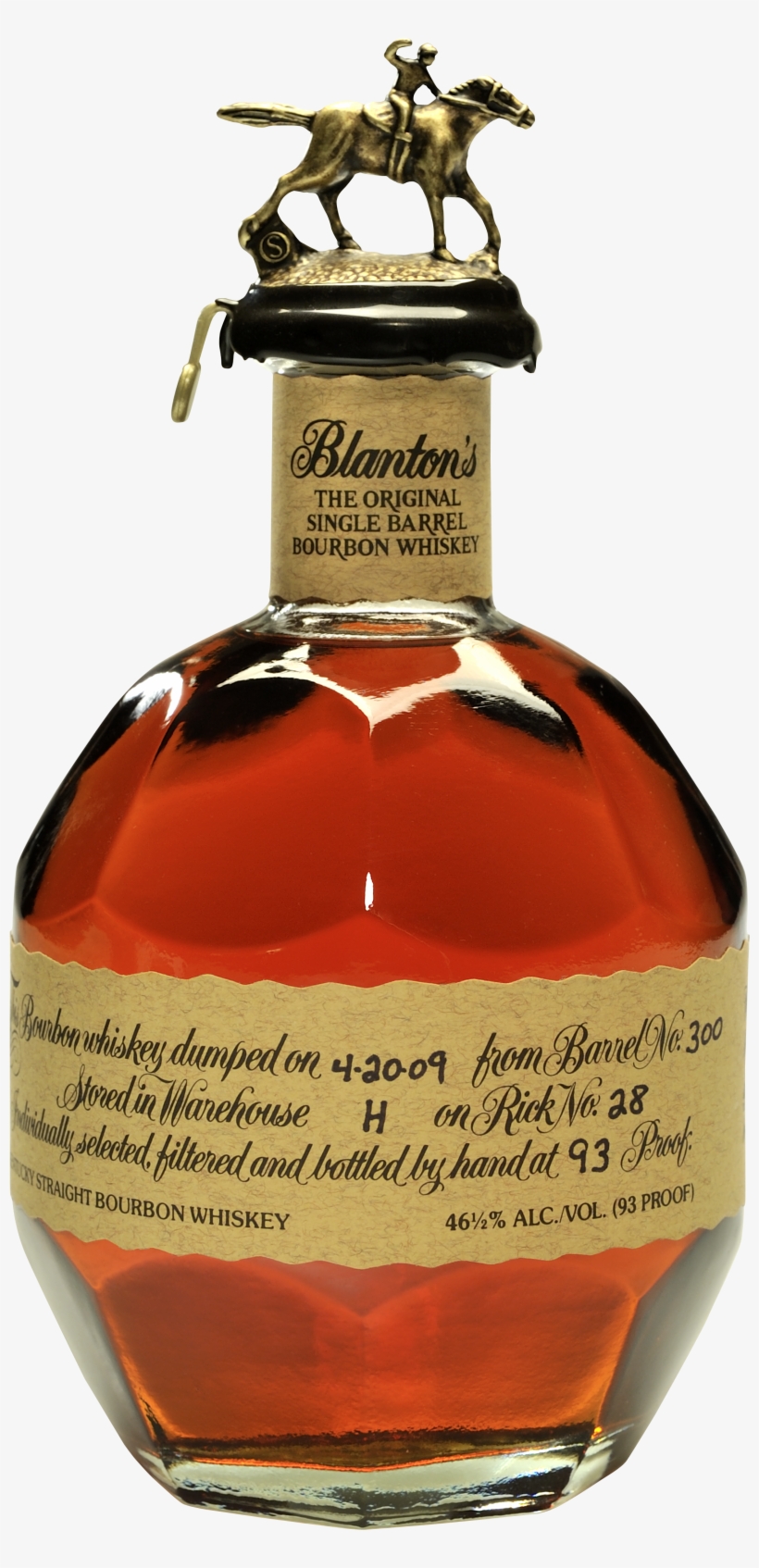 Blanton's Single Barrel Bottle - Blanton Bourbon The Original Single Barrel Bourbon, transparent png