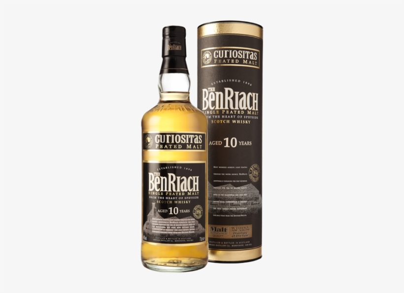 Two Of The Biggest Misconceptions For Novice Whisky - Benriach 10 Year Old Curiositas Peated Malt Scotch, transparent png