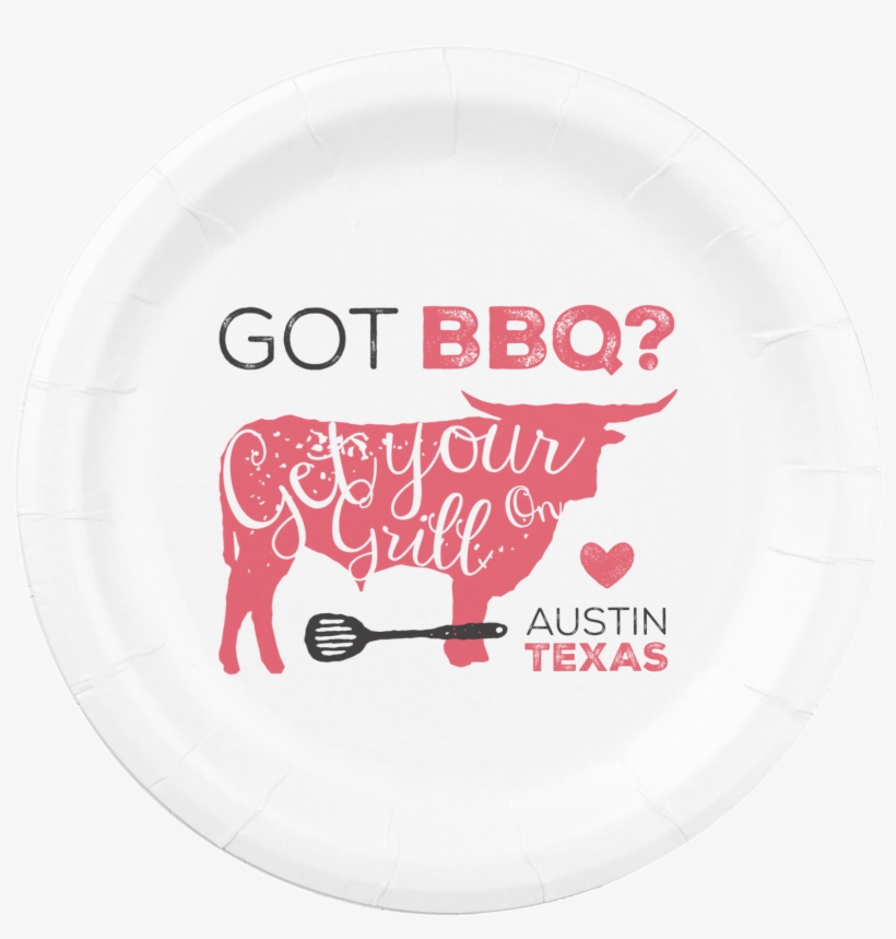 Bbq-themed Paper Plates - Erhaltene Grillen? Erhalten Sie Ihren Grill Auf Tragetasche, transparent png