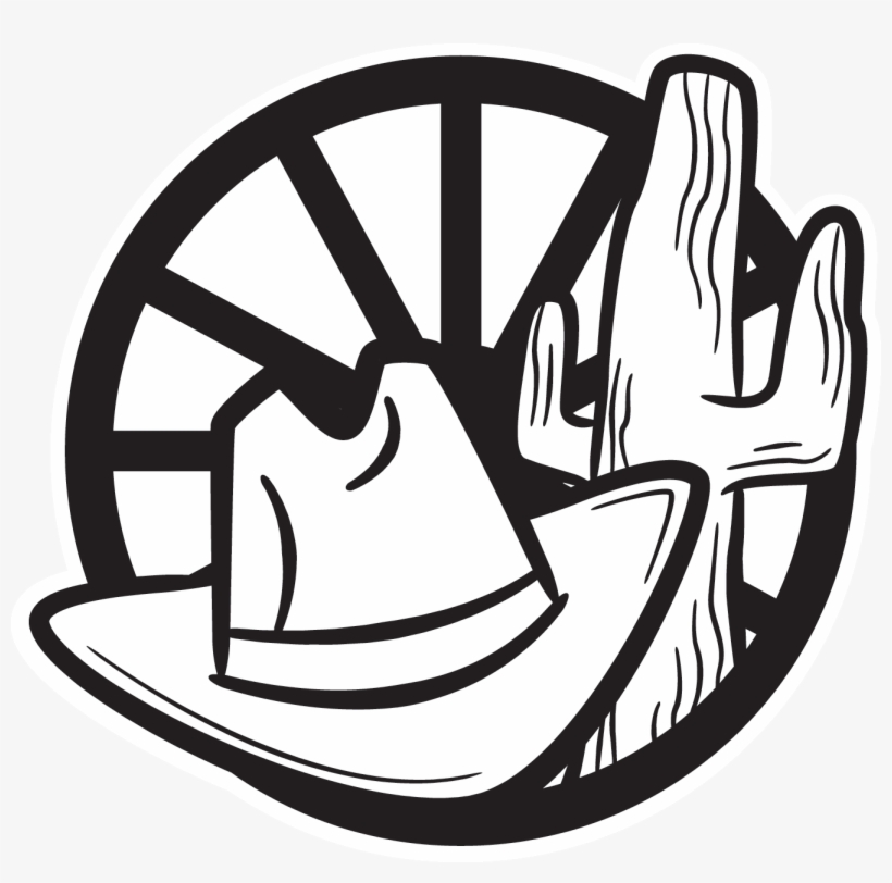 Black & White Western Audio Logo Image Only - Wagon Wheel Clipart, transparent png