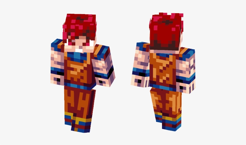 Goku Super Saiyan God - Minecraft, transparent png